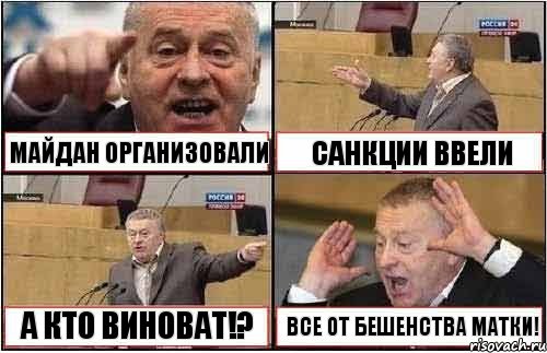 МАЙДАН ОРГАНИЗОВАЛИ САНКЦИИ ВВЕЛИ А КТО ВИНОВАТ!? ВСЕ ОТ БЕШЕНСТВА МАТКИ!, Комикс жиреновский