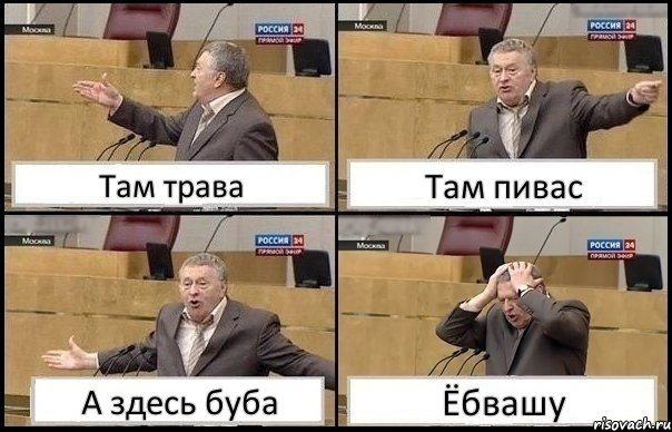 Там трава Там пивас А здесь буба Ёбвашу, Комикс Жирик в шоке хватается за голову