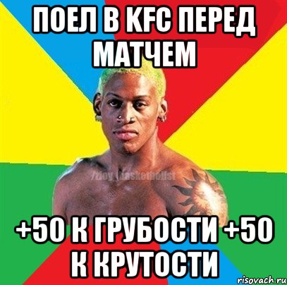 Поел в kfc Перед матчем +50 к Грубости +50 к Крутости, Мем ЗЛОЙ БАСКЕТБОЛИСТ