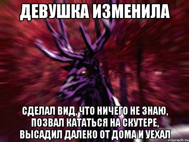 ДЕВУШКА ИЗМЕНИЛА сделал вид, что ничего не знаю, позвал кататься на скутере, высадил далеко от дома и уехал