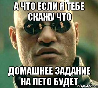 А что если я тебе скажу что домашнее задание на лето будет, Мем  а что если я скажу тебе