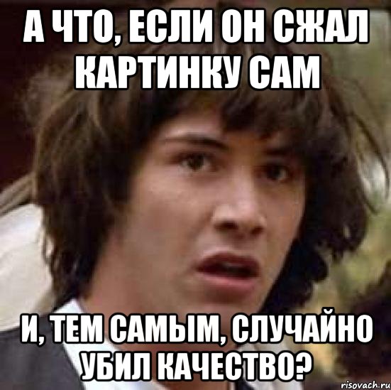 А что, если он сжал картинку сам и, тем самым, случайно убил качество?, Мем А что если (Киану Ривз)