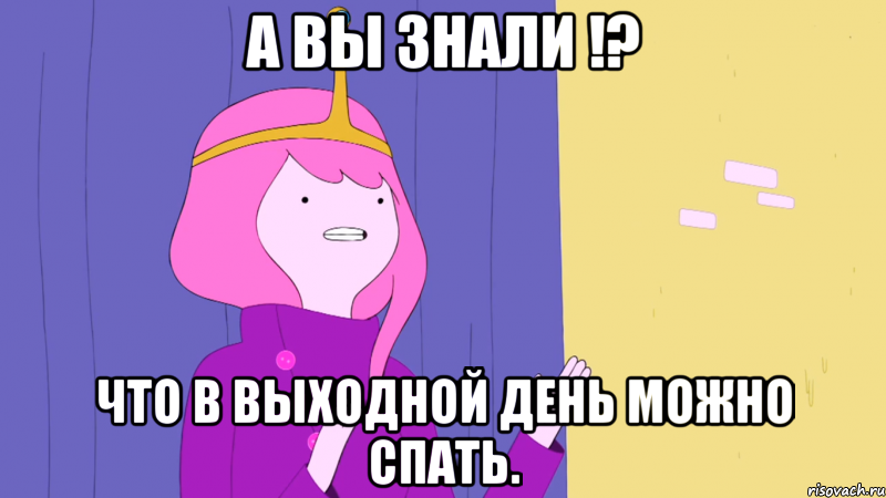 А вы знали !? что в выходной день можно спать.