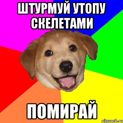 штурмуй утопу скелетами помирай, Мем Advice Dog