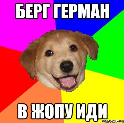 Берг Герман В жопу иди, Мем Advice Dog