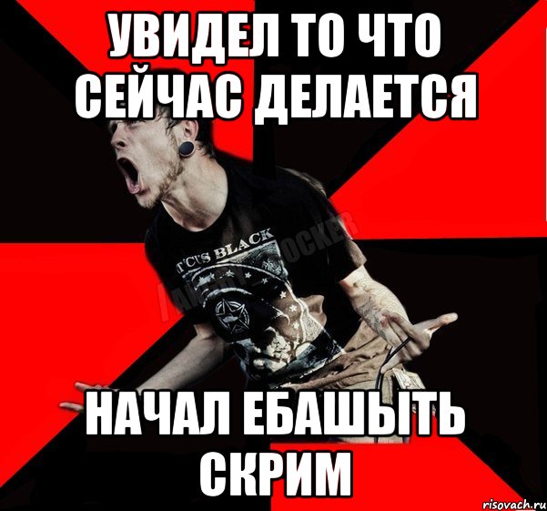 Увидел то что сейчас делается начал ебашыть скрим, Мем Агрессивный рокер