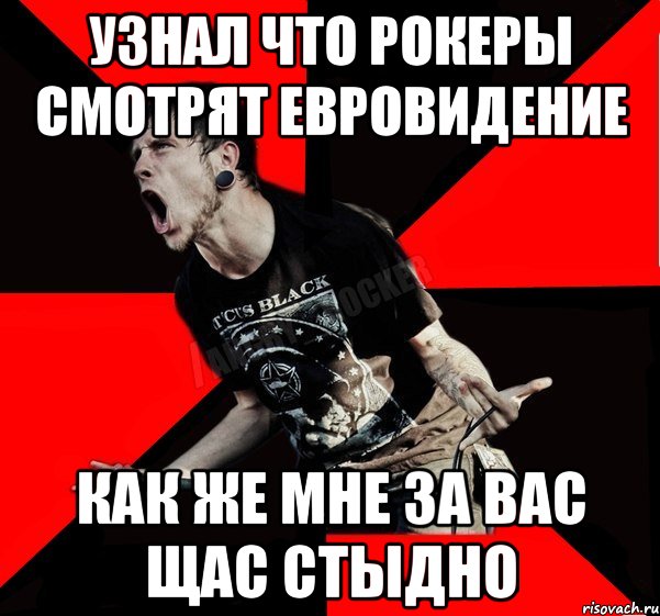 Узнал что рокеры смотрят евровидение Как же мне за вас щас стыдно, Мем Агрессивный рокер