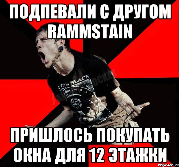 Подпевали с другом Rammstain Пришлось покупать окна для 12 этажки, Мем Агрессивный рокер