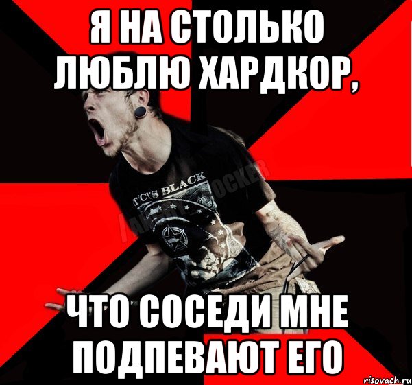 Я на столько люблю хардкор, Что соседи мне подпевают его, Мем Агрессивный рокер