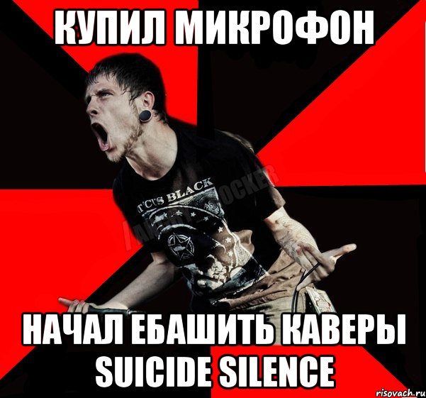 Купил микрофон Начал ебашить каверы Suicide Silence, Мем Агрессивный рокер