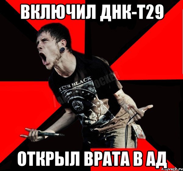 Включил ДНК-Т29 открыл врата в ад, Мем Агрессивный рокер
