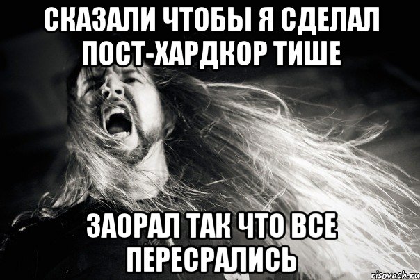 Сказали чтобы я сделал пост-хардкор тише заорал так что все пересрались