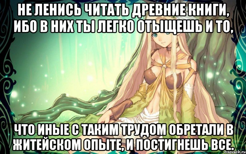 Не ленись читать древние книги, ибо в них ты легко отыщешь и то, что иные с таким трудом обретали в житейском опыте, и постигнешь все.