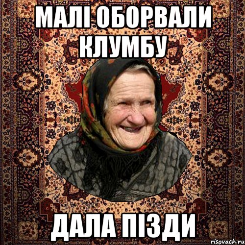 малі оборвали клумбу дала пізди, Мем баба нюра