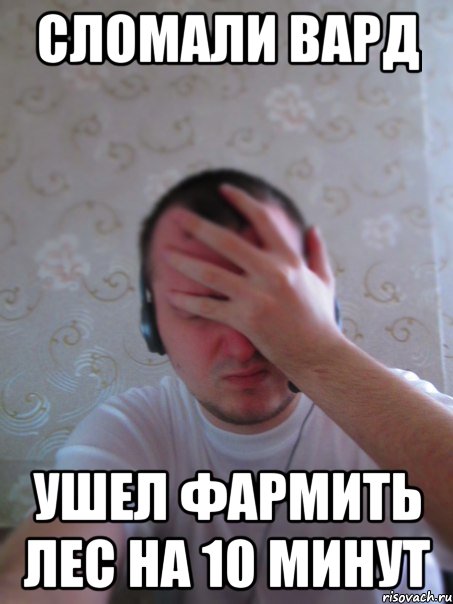 сломали вард ушел фармить лес на 10 минут