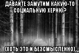 Давайте замутим какую-то социальную херню? (хоть это и безсмысленно)