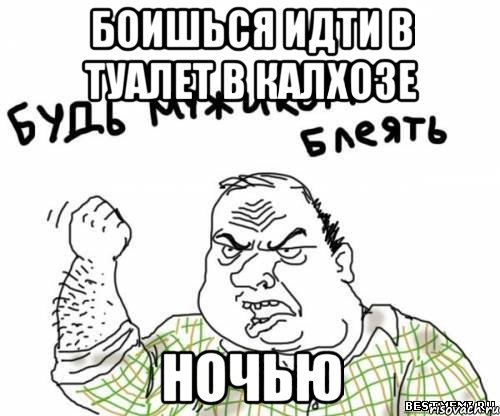 Боишься идти в туалет в калхозе НОЧЬЮ, Мем блять
