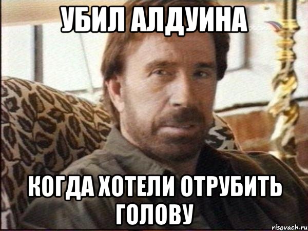 убил алдуина когда хотели отрубить голову, Мем чак норрис