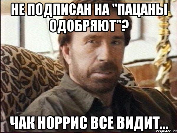 не подписан на "пацаны одобряют"? Чак Норрис все видит..., Мем чак норрис