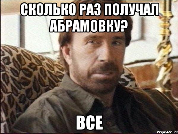 Сколько раз получал абрамовку? ВСЕ, Мем чак норрис