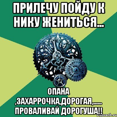 Прилечу пойду к Нику жениться... Опана ,Захаррочка,дорогая,...... проваливай дорогуша!!, Мем Часодеи