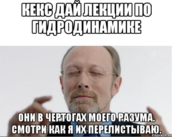 КЕКС ДАЙ ЛЕКЦИИ ПО ГИДРОДИНАМИКЕ ОНИ В ЧЕРТОГАХ МОЕГО РАЗУМА. СМОТРИ КАК Я ИХ ПЕРЕЛИСТЫВАЮ., Мем  чертоги разума