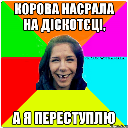 КОРОВА НАСРАЛА НА ДІСКОТЄЦІ, А Я ПЕРЕСТУПЛЮ