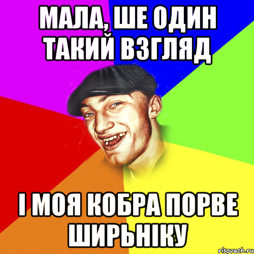 мала, ше один такий взгляд і моя кобра порве ширьніку, Мем Чоткий Едик