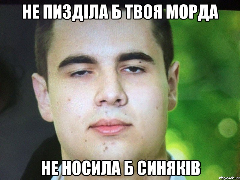 Не пизділа б твоя морда Не носила б синяків