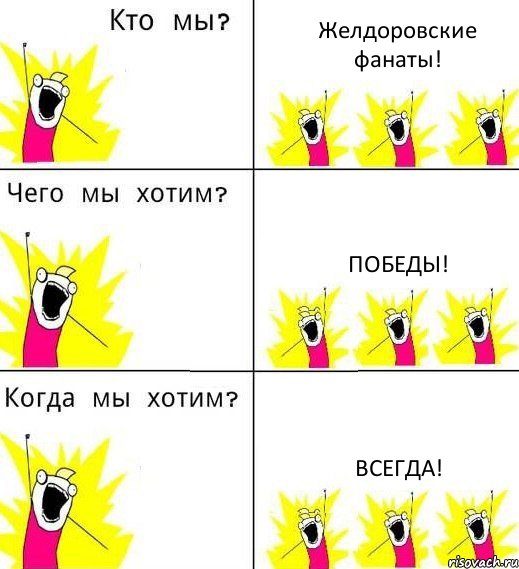 Желдоровские фанаты! Победы! Всегда!, Комикс Что мы хотим