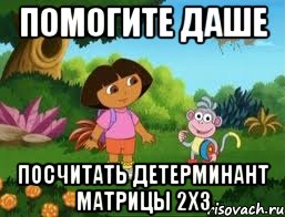 Помогите Даше посчитать детерминант матрицы 2x3