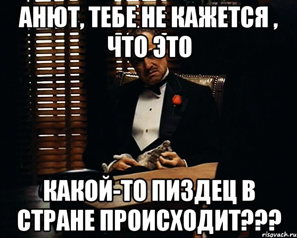 Анют, тебе не кажется , что это Какой-то пиздец в стране происходит???, Мем Дон Вито Корлеоне