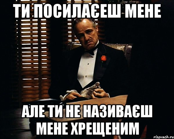 Ти посилаєеш мене Але ти не називаєш мене хрещеним, Мем Дон Вито Корлеоне