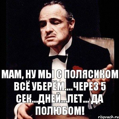 Мам, ну мы с Полясиком всё уберём....через 5 сек...дней...лет... Да полюбом!, Комикс Дон Вито Корлеоне 1