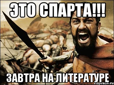 это Спарта!!! завтра на литературе, Мем Это Спарта