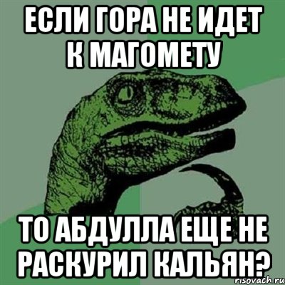 Если гора не идет к магомету то абдулла еще не раскурил кальян?, Мем Филосораптор