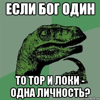 Если бог один то тор и локи - одна личность?, Мем Филосораптор