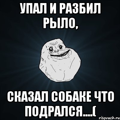 упал и разбил рыло, сказал собаке что подрался....(
