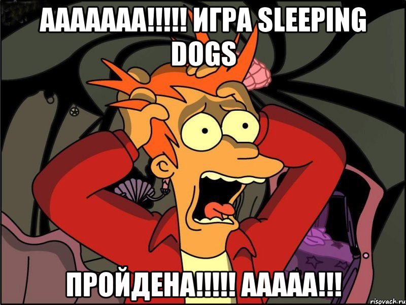 ААААААА!!!!! Игра Sleeping Dogs ПРОЙДЕНА!!!!! ААААА!!!, Мем Фрай в панике