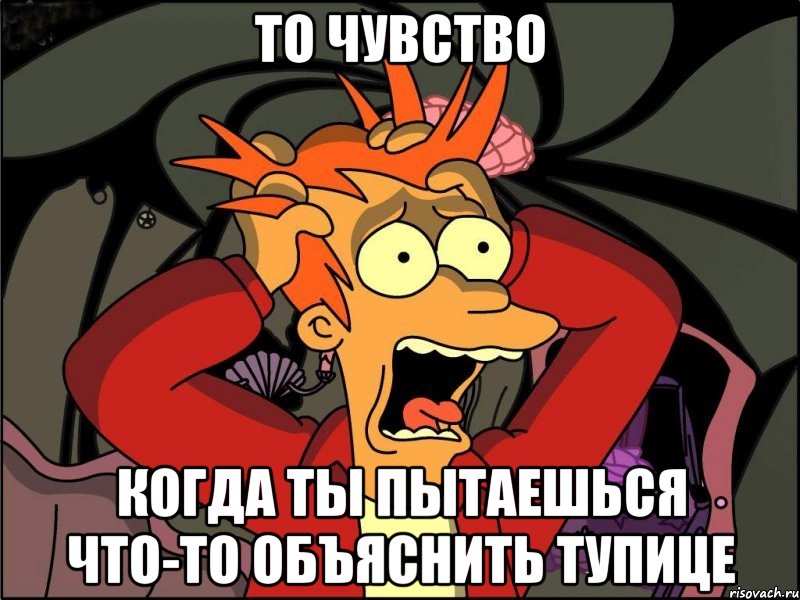 то чувство когда ты пытаешься что-то объяснить тупице, Мем Фрай в панике