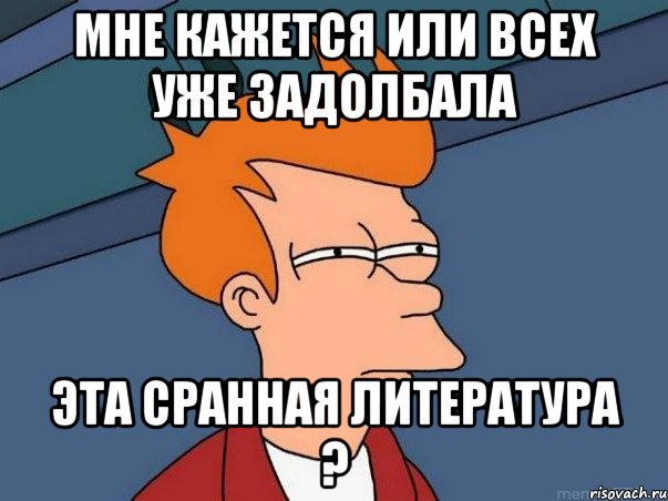 МНЕ КАЖЕТСЯ ИЛИ ВСЕХ УЖЕ ЗАДОЛБАЛА ЭТА СРАННАЯ ЛИТЕРАТУРА ?, Мем  Фрай (мне кажется или)