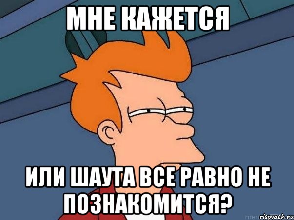 МНЕ КАЖЕТСЯ ИЛИ ШАУТА ВСЕ РАВНО НЕ ПОЗНАКОМИТСЯ?, Мем  Фрай (мне кажется или)