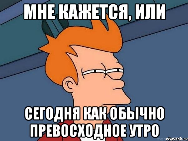 МНЕ КАЖЕТСЯ, ИЛИ СЕГОДНЯ КАК ОБЫЧНО ПРЕВОСХОДНОЕ УТРО, Мем  Фрай (мне кажется или)