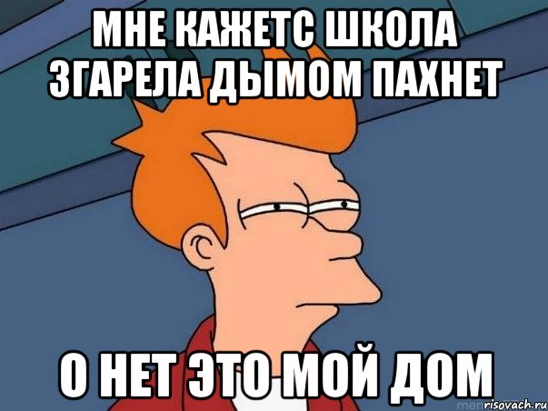 мне кажетс школа згарела дымом пахнет о нет это мой дом, Мем  Фрай (мне кажется или)