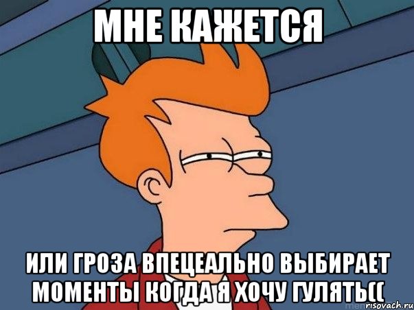 мне кажется или гроза впецеально выбирает моменты когда я хочу гулять((, Мем  Фрай (мне кажется или)