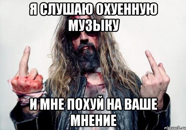 я слушаю охуенную музыку и мне похуй на ваше мнение