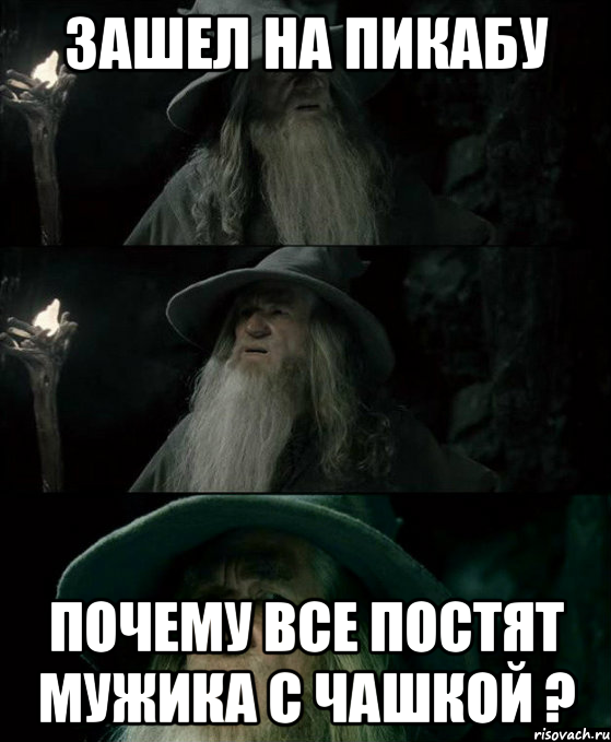 Зашел на пикабу Почему все постят мужика с чашкой ?, Комикс Гендальф заблудился