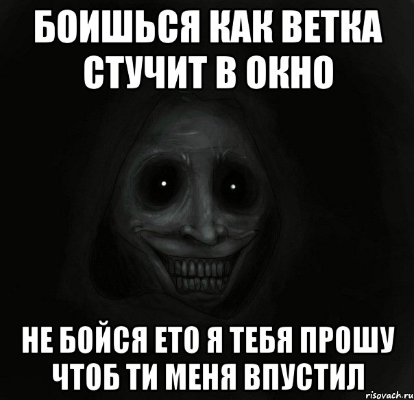 Боишься как ветка стучит в окно Не бойся ето я тебя прошу чтоб ти меня впустил, Мем Ночной гость