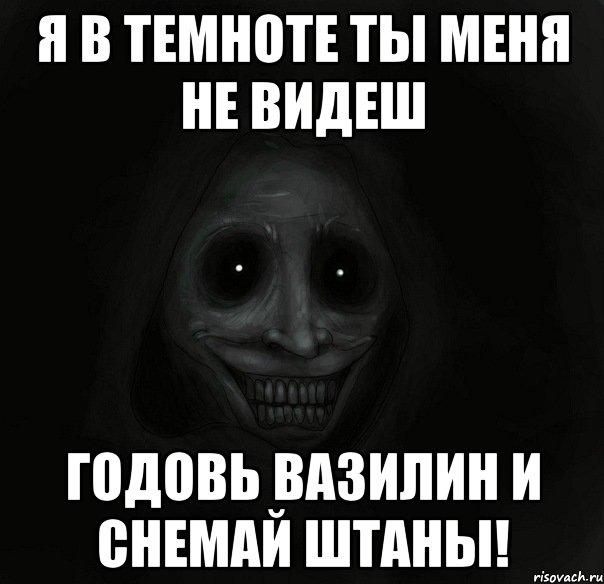 я в темноте ты меня не видеш годовь вазилин и снемай штаны!, Мем Ночной гость