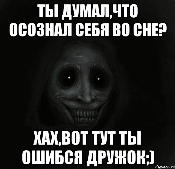 Ты думал,что осознал себя во сне? Хах,вот тут ты ошибся дружок;), Мем Ночной гость